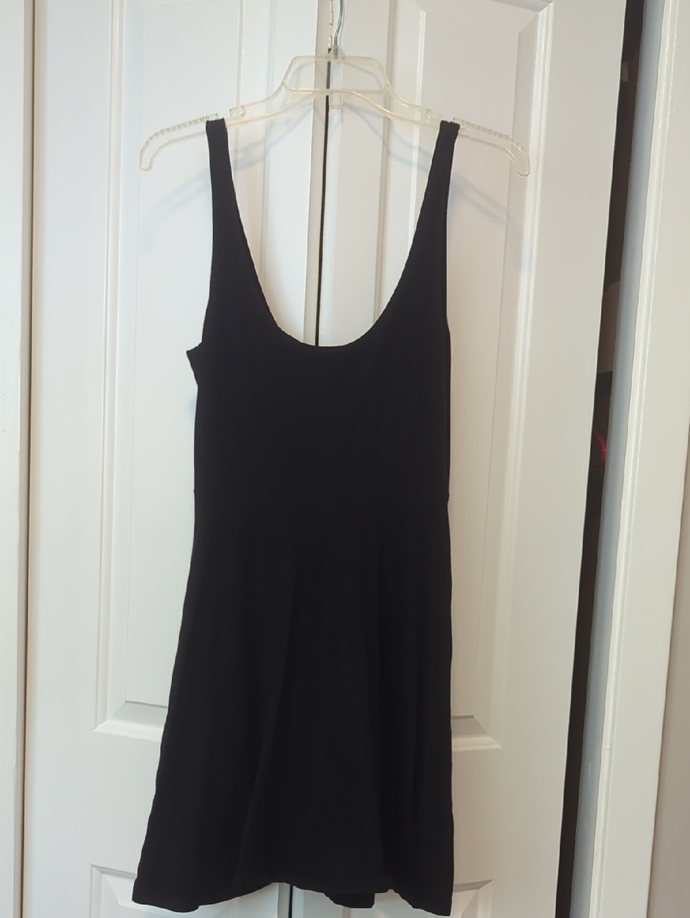 Classic Black Scoop Neck Skater Mini Dress